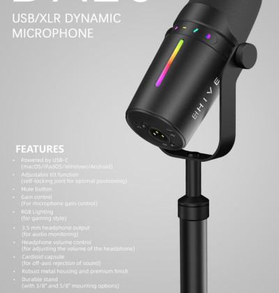 HIVE DX10 USB/XLR Dynamic Microphone