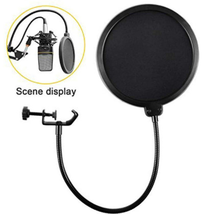 Double Layer Recording Studio Microphone Mic Wind Screen Pop Filter Mask Shield – Microphone
