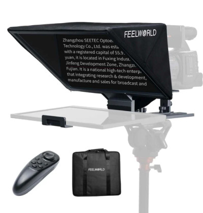 FEELWORLD TP16 16 Inch Folding Teleprompter Supports up to 16″ Tablet Horizontal Vertical Prompting